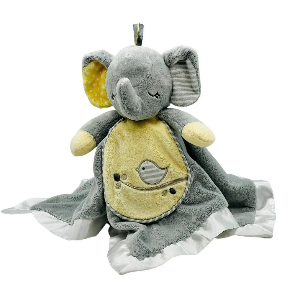 Douglas Baby Joey Gray Elephant Snuggler Lovey Plush Security Blanket Bird